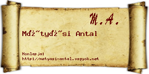 Mátyási Antal névjegykártya